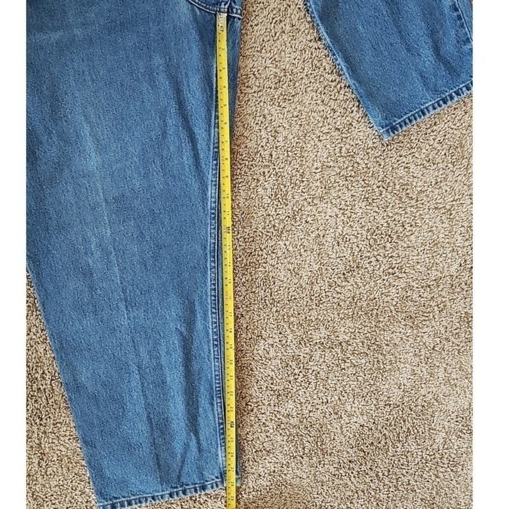 LL Bean Relaxed Fit Jeans Size 44X29 Blue used denim workwear dadcore cotton - Picture 6 of 12